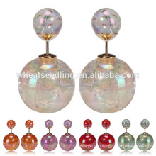 2015 горячий продавать популярный тип сломанного персонализированного подарка серег перлы двойной стороны для женщин